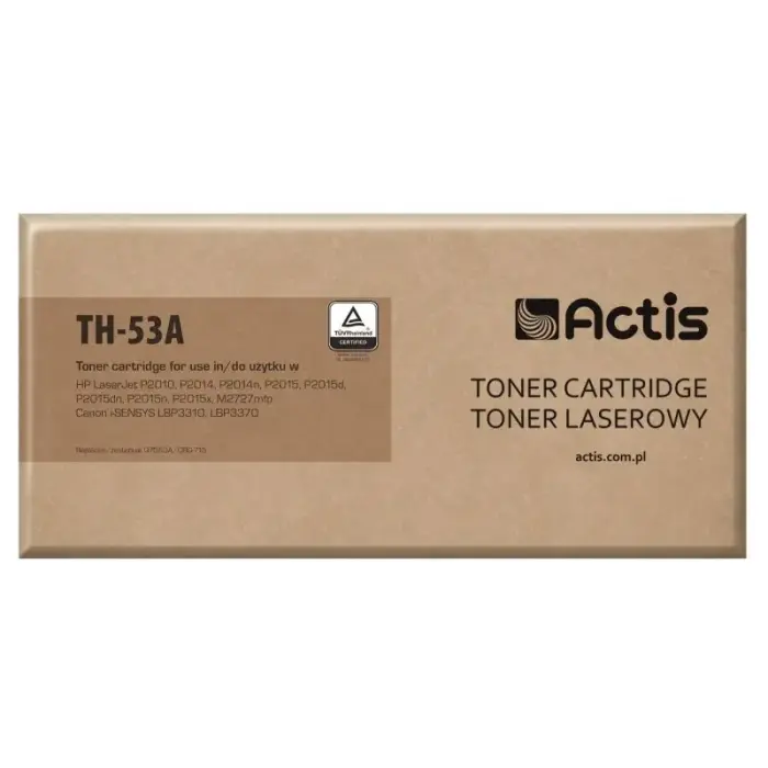 Actis TH-53A toners (aizstāj HP 53A Q7553A, Canon CRG-715; standarta; 3000 lapas; melns)