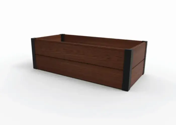 Rectangular Flower Bed Maple Trough 106x52x32cm, Brown