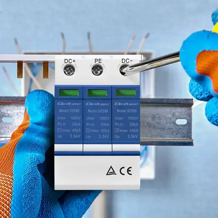 Qoltec DC surge protector arrester | 3P | 1000V | T2 | C Foto 2