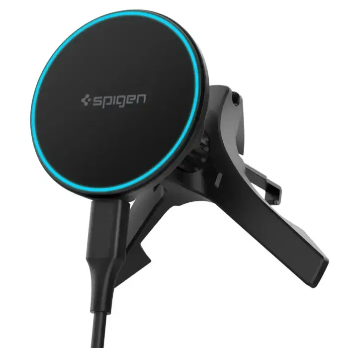 Spigen EV15MAQ Essential магнитный автомобильный держатель MagSafe на дефлектор с беспроводной зарядкой 15W