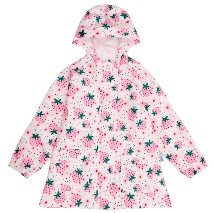 Strawberries raincoat with expandable back M