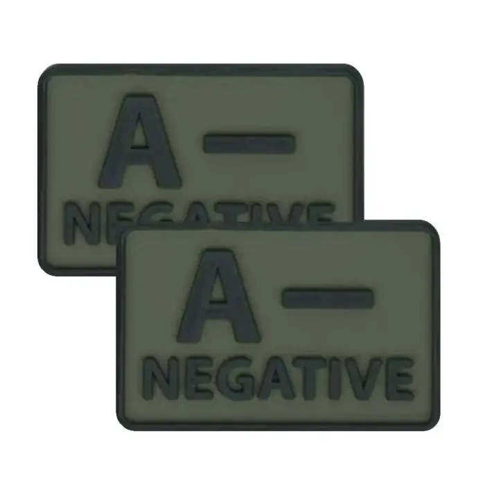 Helikon PVC Patch – Blood Type A- NEG – Olive Green – 2 pcs