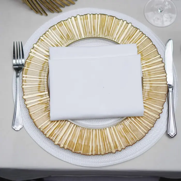 Chef table placemat, diameter 38 cm, white, round Photo