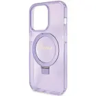 Guess Ring Stand Script Glitter MagSafe vāks iPhone 15 Pro - Violets — Foto 6