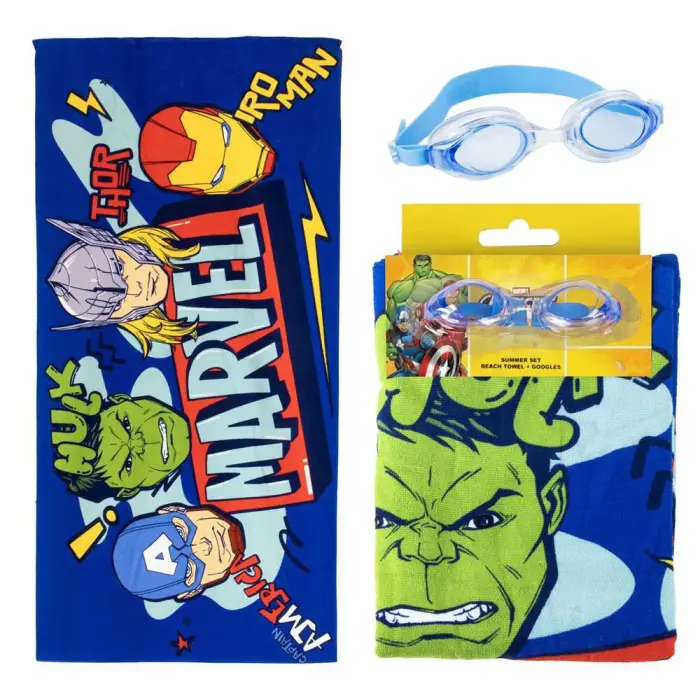 Marvel Avengers rätik + ujumisprillid komplekt