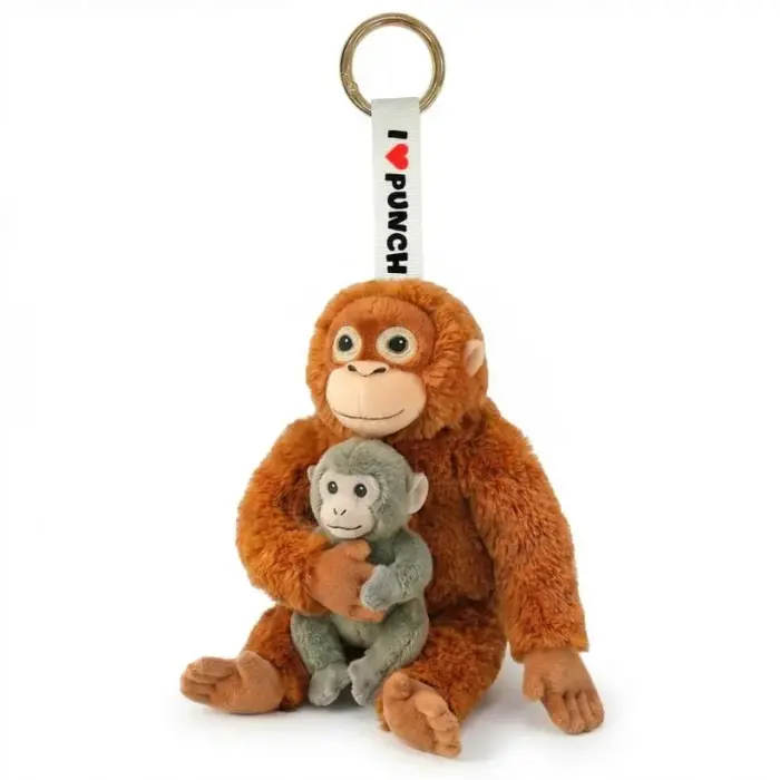 Punch monkey плюшевый брелок 15см