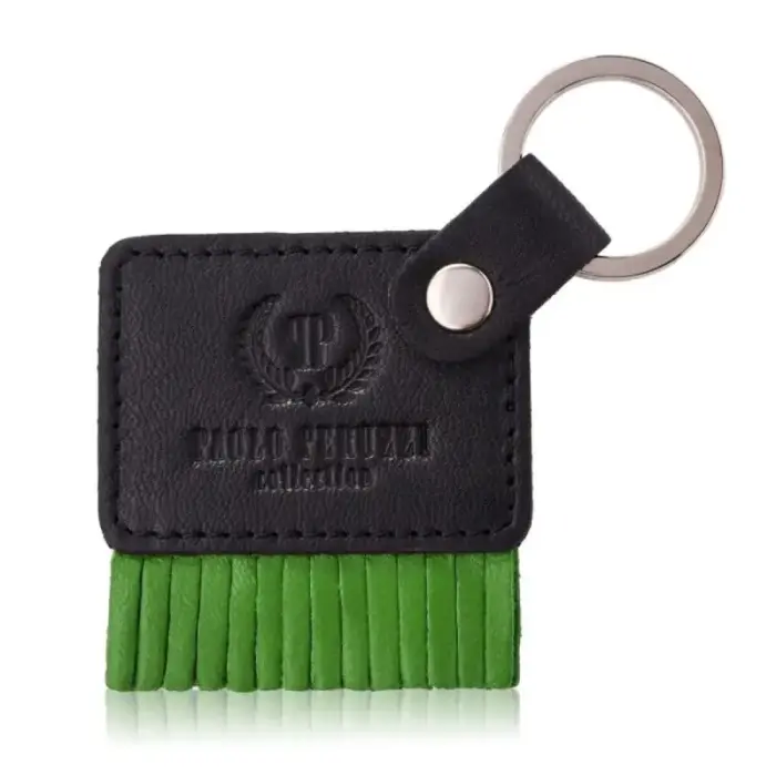 Paolo Peruzzi Green Genuine Leather Keychain - T-88 BL/GE, size UNIWERSALNY