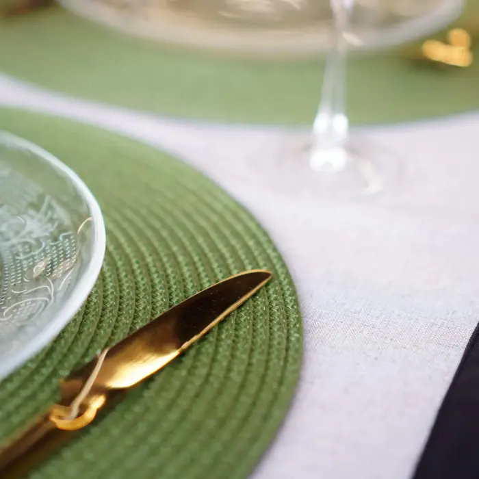 Table placemat Chef, diameter 38 cm, round, bottle green Photo