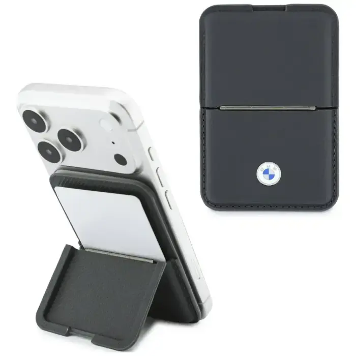Wallet BMW Carbon Metal Logos MagSafe anthracite