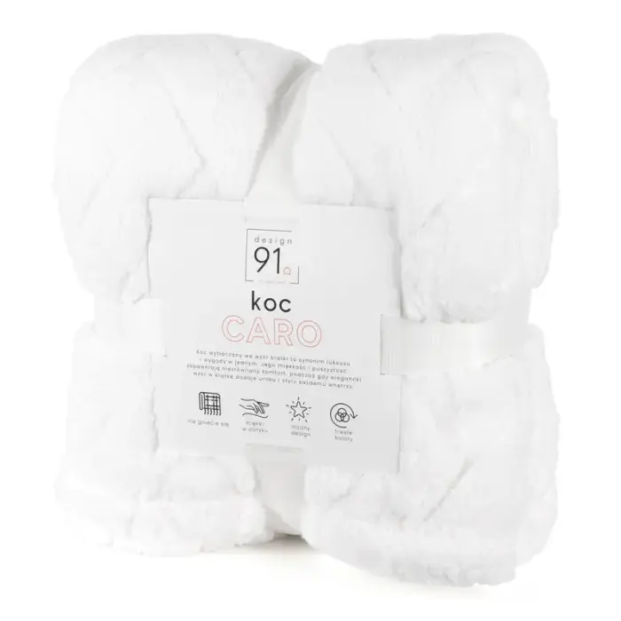 Microfiber Blanket / Throw 170x210 cm Caro White D91