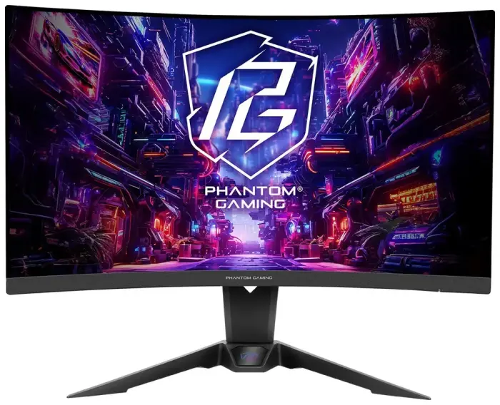 Phantom Gaming by Asrock Monitor zakřivený PG27QRT2A 27"/VA/2560x1440/180Hz/300cd/m2/1ms/HDMI/DP/speaker/wifi anténa