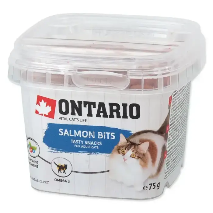Kārumi kaķiem – Ontario Laša gabaliņi, 75 g