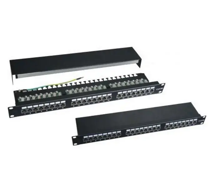 XtendLan Patch Panel 19", 24 ports, shielded, Cat5e, patch panel, dual, 2xAu