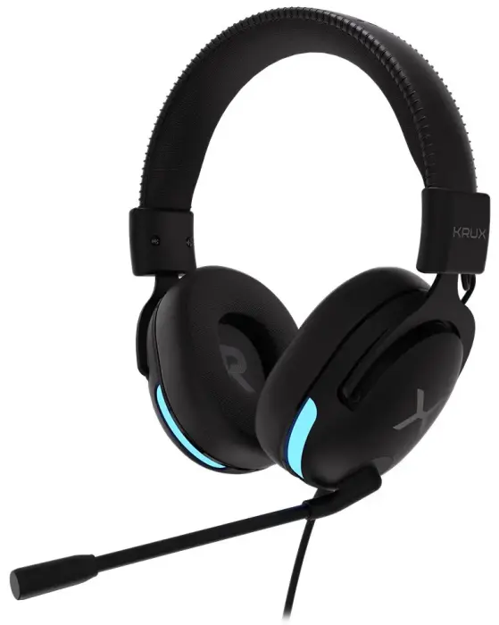 Krux headset Crave RGB / drátový / 3,5mm jack / USB / RGB podsvícení sluchátek / melns