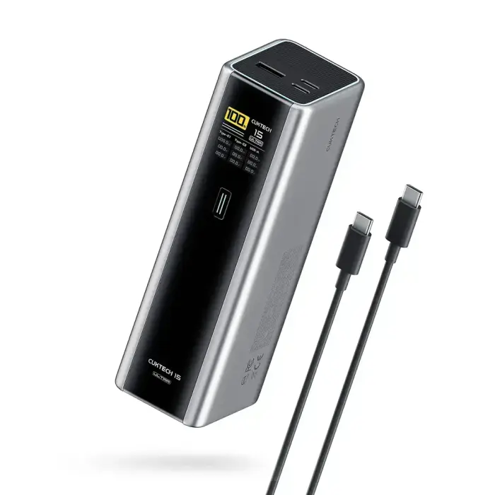 Cuktech CKPB200UGLGR 210W 20000mAh Powerbank, 2 x USB-C, 1 x USB-A - Pelēks