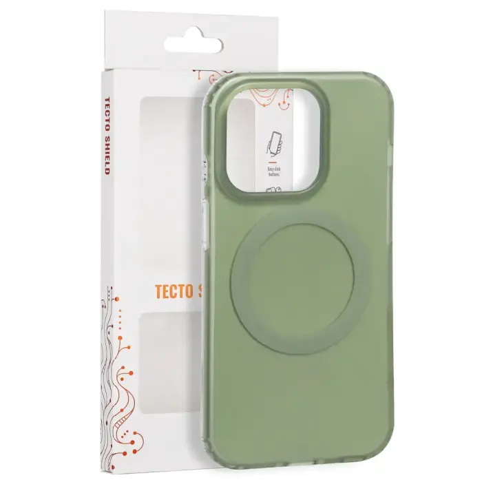 Tecto Shield Mistiq Mag vāks iPhone 14 Pro 6.1" olīvzaļš