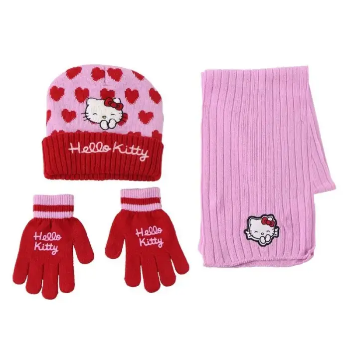 Hello Kitty winter set: snood, hat, gloves