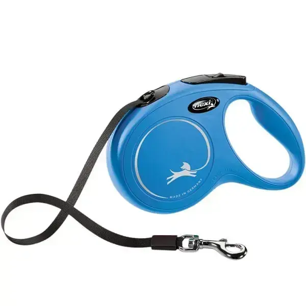 Flexi New Classic Retractable Leash for Dogs – Blue – 8 m