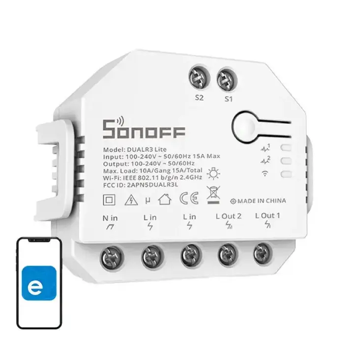 Sonoff DualR3 Lite Smart 2-Channel Wi-Fi Switch with Motor Control