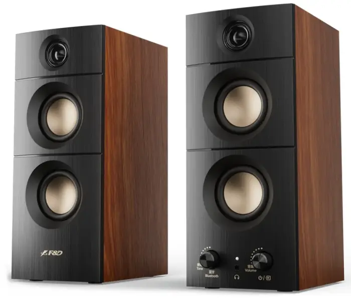 FENDA F&D repro R330BT/ 2.0/ 20W/ wooden/ black/ BT5.3/ USB vstup