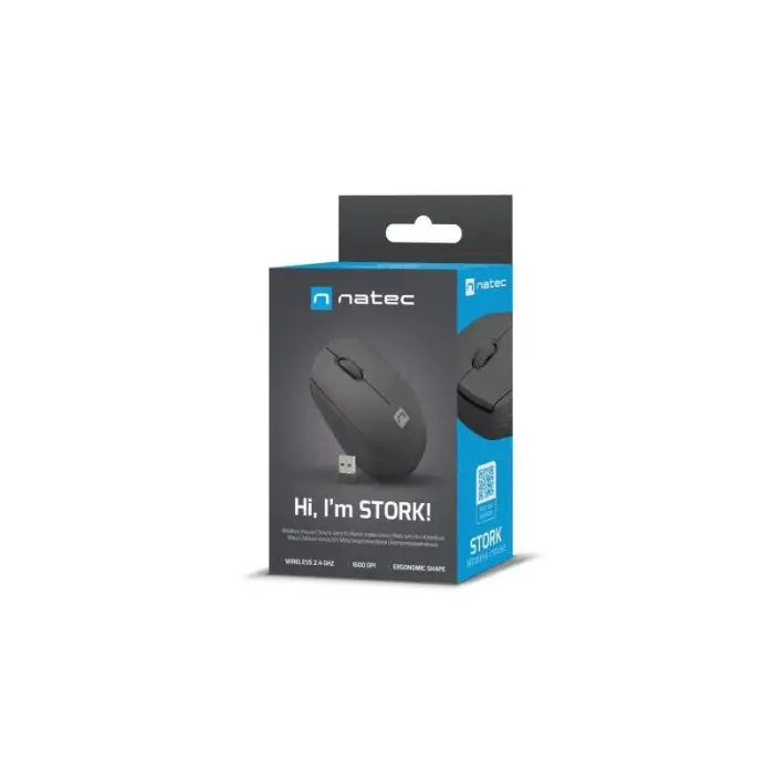 NATEC STORK Wireless Mouse 1600 DPI – Black