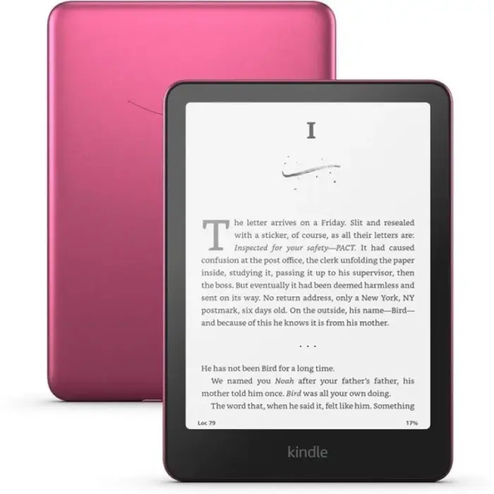Elektroninė skaityklė New Kindle Paperwhite (12th Generation) – 2024 m. leidimas, 7" be atspindžių, 32GB, Wi-Fi, belaidis įkrovimas (be skelbimų užrakinimo ekrane), avietinė