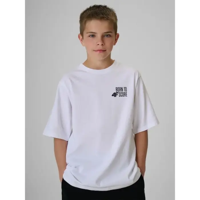 Boy's loose T-shirt with print 4F 4FJRSS26TTSHM4277-10S - Size: 158/164