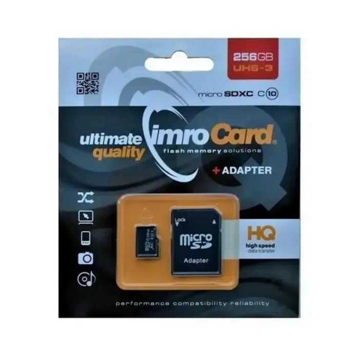 IMRO 256GB microSDXC Class 10 UHS-3 Memory Card + Adapter