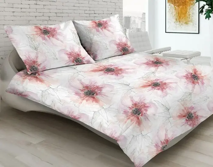 Matex Laudena 17A satīna gultas veļas komplekts, gaiši rozā, 160x200 cm