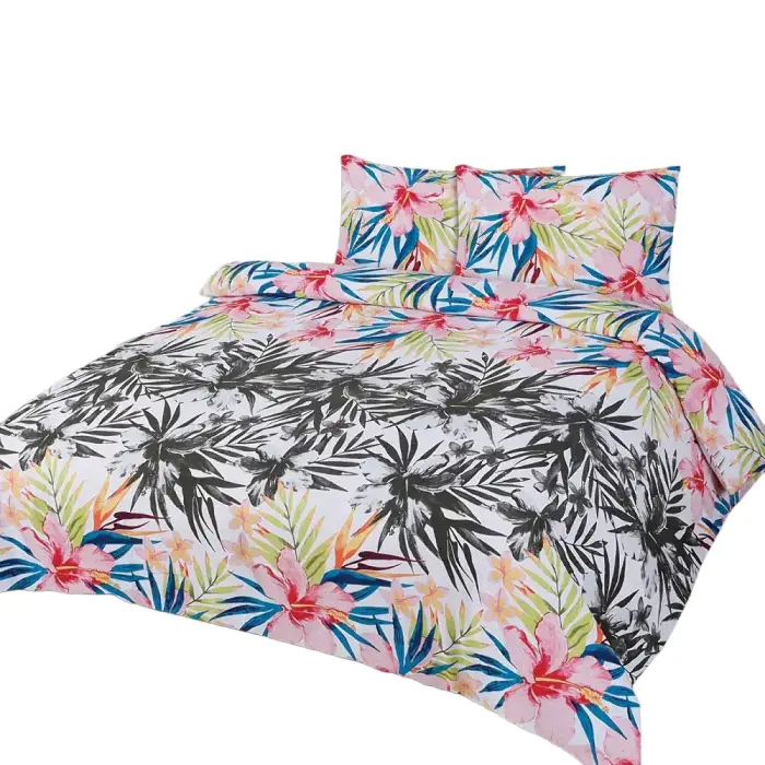 Flaneļa gultas veļas komplekts 140x200 cm F-61A Palmu lapas