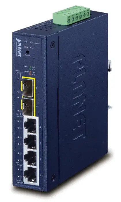 Planet IGS-4215-4T2S průmyslový L2 switch 4x 1Gb TP + 2x SFP, IP30, -40 až 75°C, 9-48VDC/24VAC