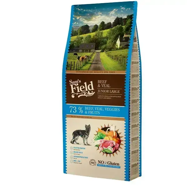 Sam's Field DOG Fresh Beef & Veal JUNIOR LARGE kuiv koeratoit 13 kg