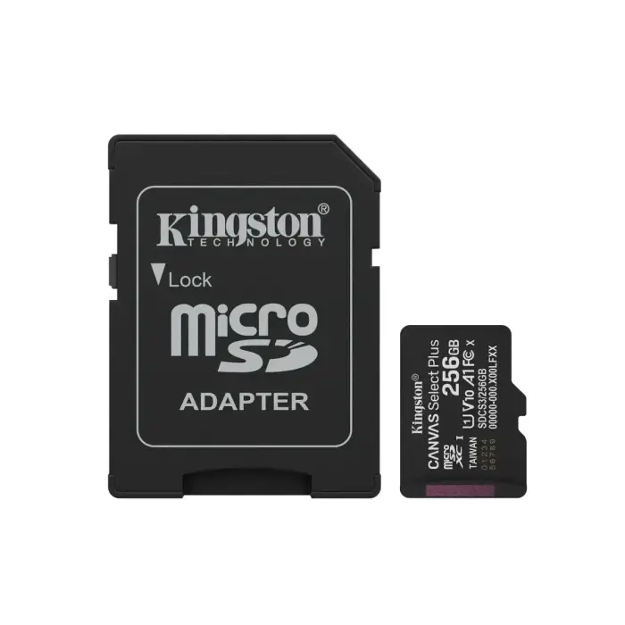 Карта памяти Kingston 256GB microSDXC Canvas Select Plus Gen3 150MB/s + адаптер