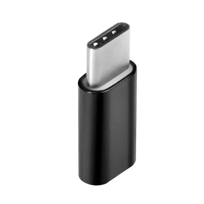 Micro USB (moteriškas) į USB-C (vyrišką) adapteris – juodas