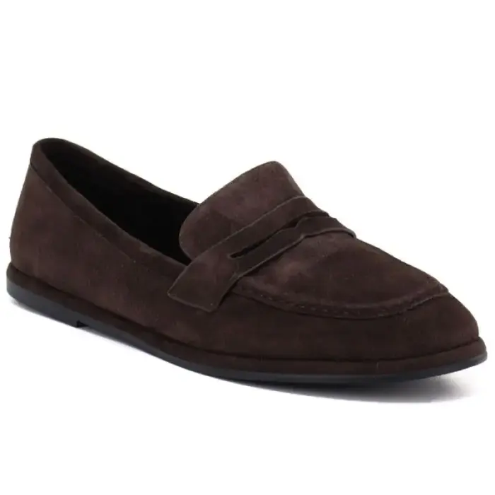 Moteriški Chocolate-Brown Leather Loafers Vinceza 67028 - Buty: 40