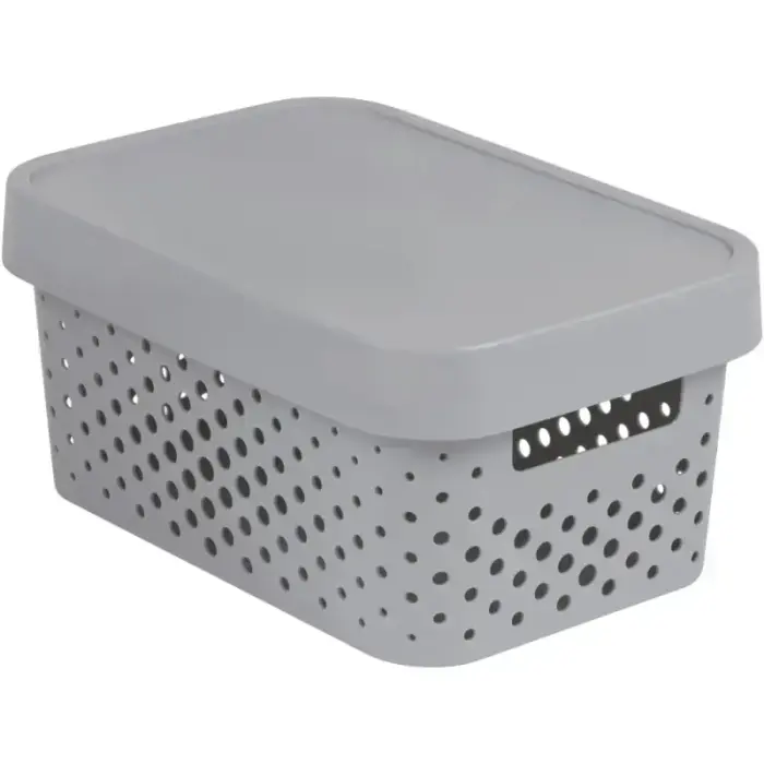 Box with lid Infinity Recycled 4.5L 27x19x12cm grey