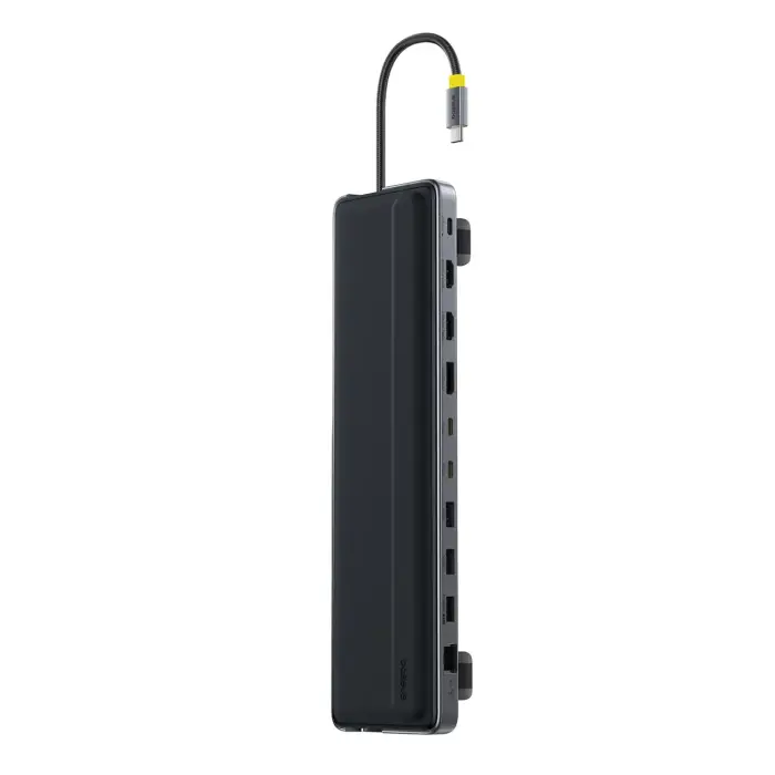 Baseus EliteJoy EH3 12-in-1 USB-C Docking Station HDMI DisplayPort USB-A SD/microSD RJ45 PD - Gray