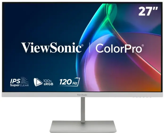 ViewSonic VP2766-2K-W 27" QHD 3 sides Frameless SuperClear IPS monitorius  s 100% sRGB, 90W USB-C, ergonomický stojan,  baltas