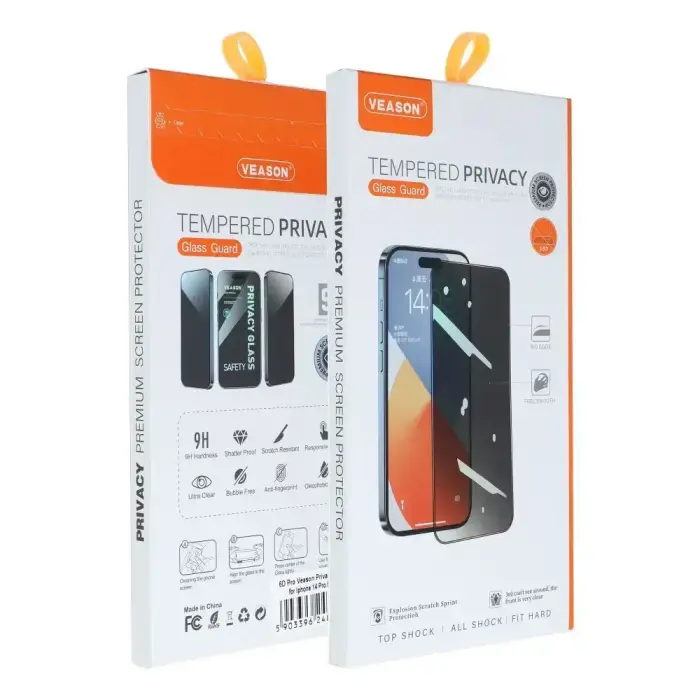 Veason 6D Pro karastatud kaitseklaas telefonile iPhone 17 (privaatsusefekt)