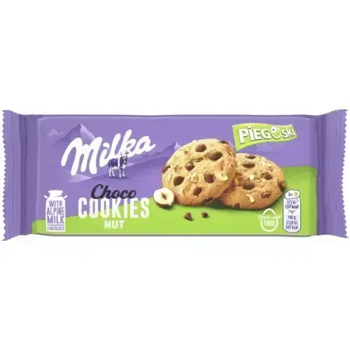 MILKA šokoladiniai sausainiai su lazdyno riešutais 135g