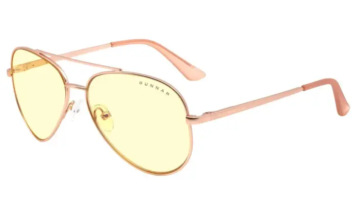 GUNNAR biroja/spēļu brilles MAVERICK ROSE GOLD * skla AMBER (BLF 65) *  GUNNAR focus