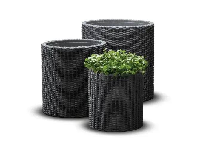 Lillepottide komplekt Silindrilised istutuspotid S+M+L – Hall