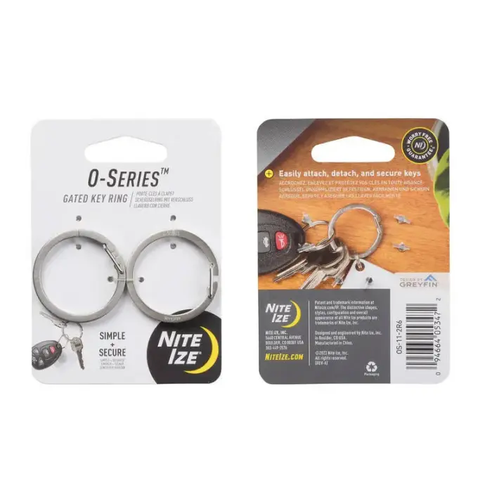 Nite Ize O-Series võtmerõngas – 2 tk – Roostevaba teras – Hõbedane