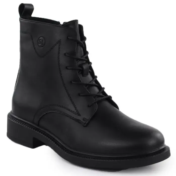 Sergio Leone BT25172-S Women’s Black Insulated Leather Worker saapad - Buty: 39