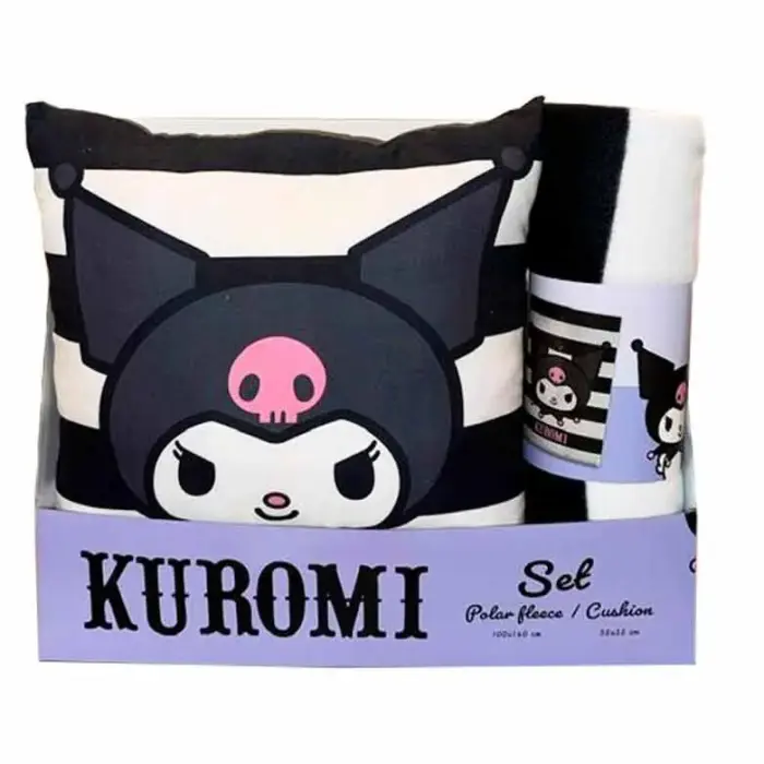 Hello Kitty Kuromi polar blanket + cushion set