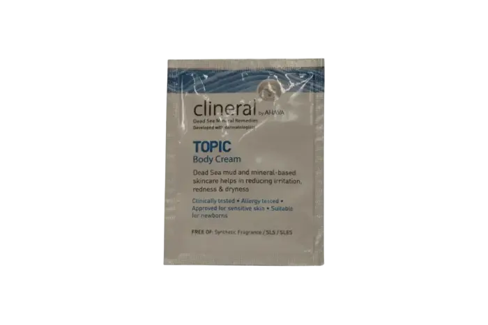 Ahava Clineral Topic Nāves jūras minerālu pretapsārtuma ķermeņa krēms, 6 ml paraugs