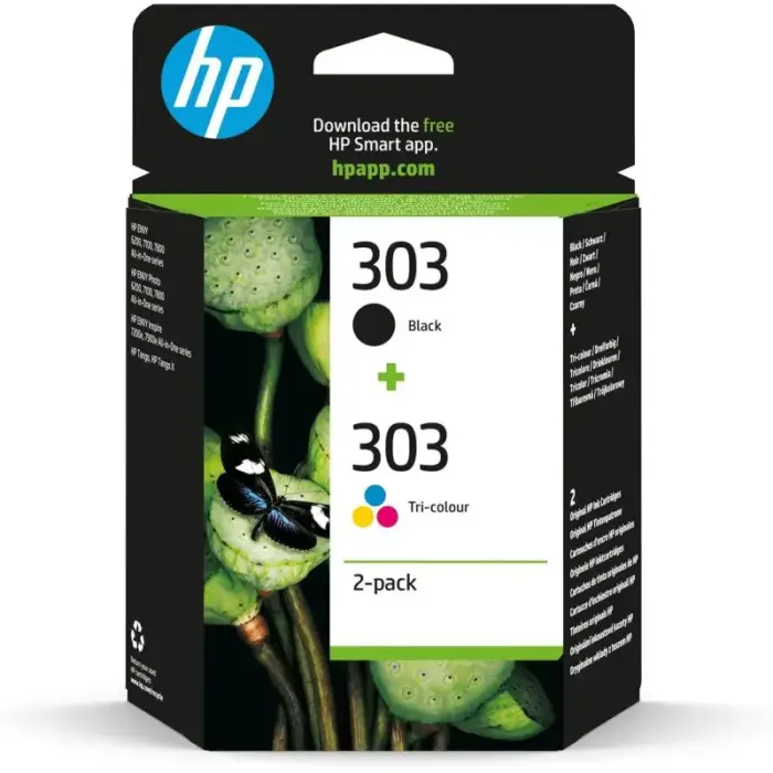 HP Original 303 Ink Cartridge 2-Pack: Black and Tri-Color