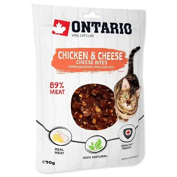 Ontario kaķu vistas un siera gardumi 50g