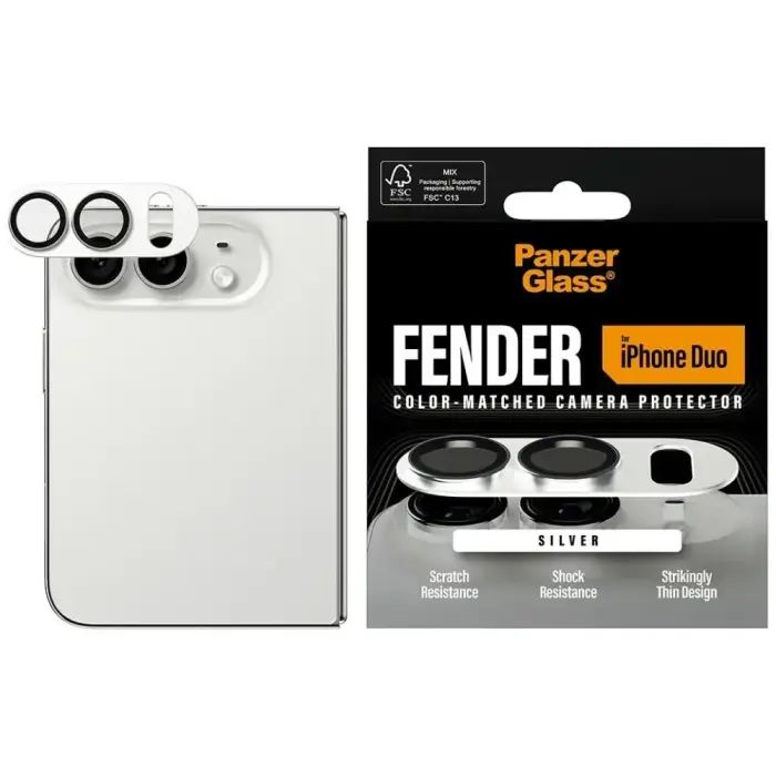 Tempered glass for camera PanzerGlass  Fender Camera Protector for iPhone Duo white