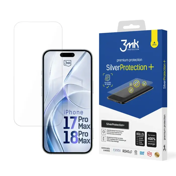 3mk SilverProtection+ Antimikrobiāla aizsargplēve Apple iPhone 17 Pro Max
